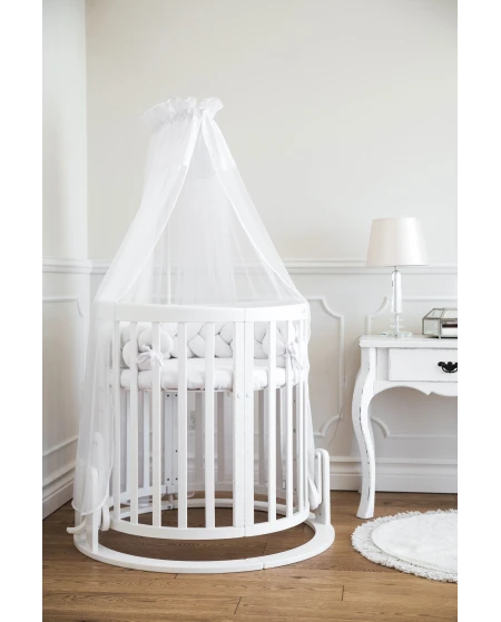 Owalne, drewniane łóżeczko 7w1 Waldin®