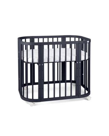 Drewniane, GRAFITOWE łóżeczko 5 w 1 z opcją kołyski | Waldin