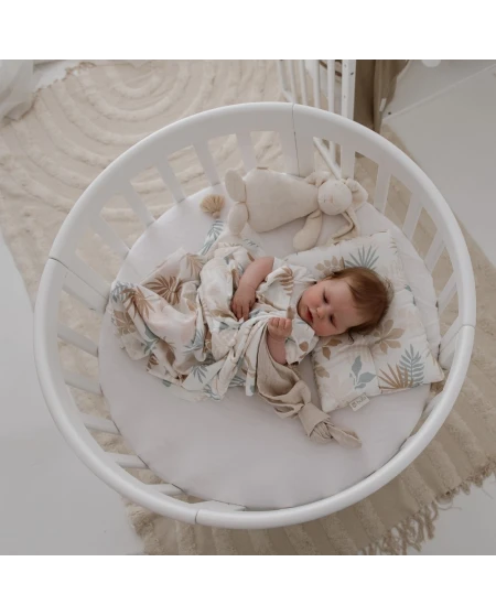 Owalne, drewniane łóżeczko 7w1 Waldin®