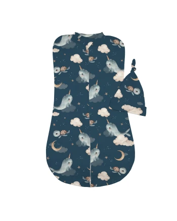 Otulacz dla niemowlaka Big Hug - Wieloryby - 3-6mies. | Waldin